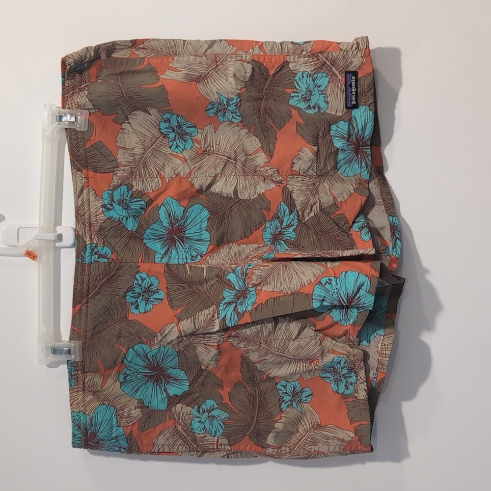 Patagonia Mens Swim Shorts Cusco Orange Hibiscus Size XL 5" Inseam